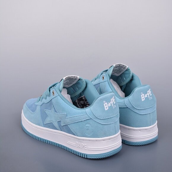 A Bathing Ape Bape Sta Low Suede Heel Blue - Picture 3 of 9